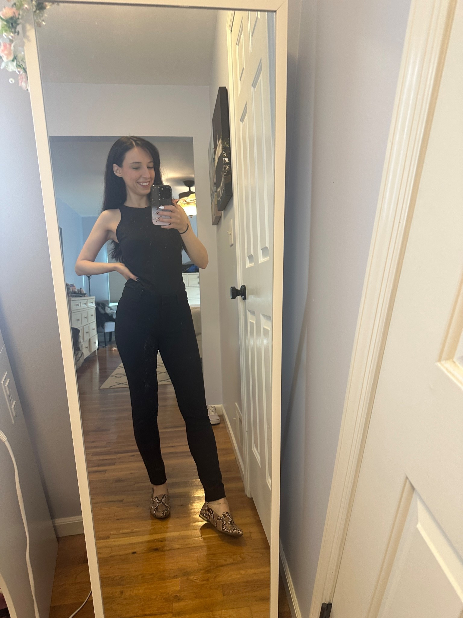 Black bodysuit size S
Black pants size 00
Snakeskin loafers size 6.5

Summer outfit, work, workwear, casual, minimalist, millennial, finds under 50, Amazon 

#LTKFindsUnder50 #LTKSeasonal #LTKWorkwear