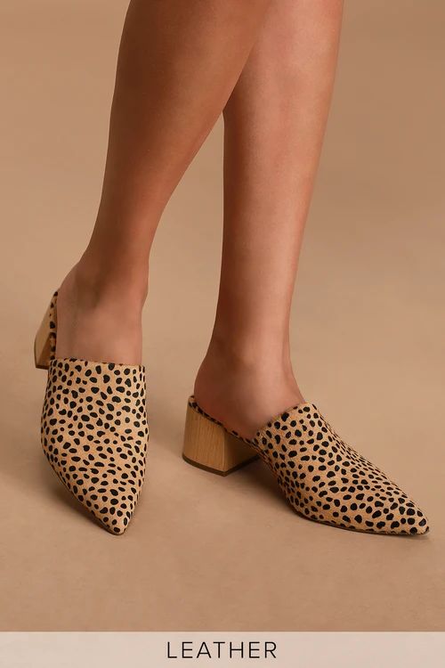Fannie-C Cheetah Calf Hair Pointed-Toe Mules | Lulus (US)