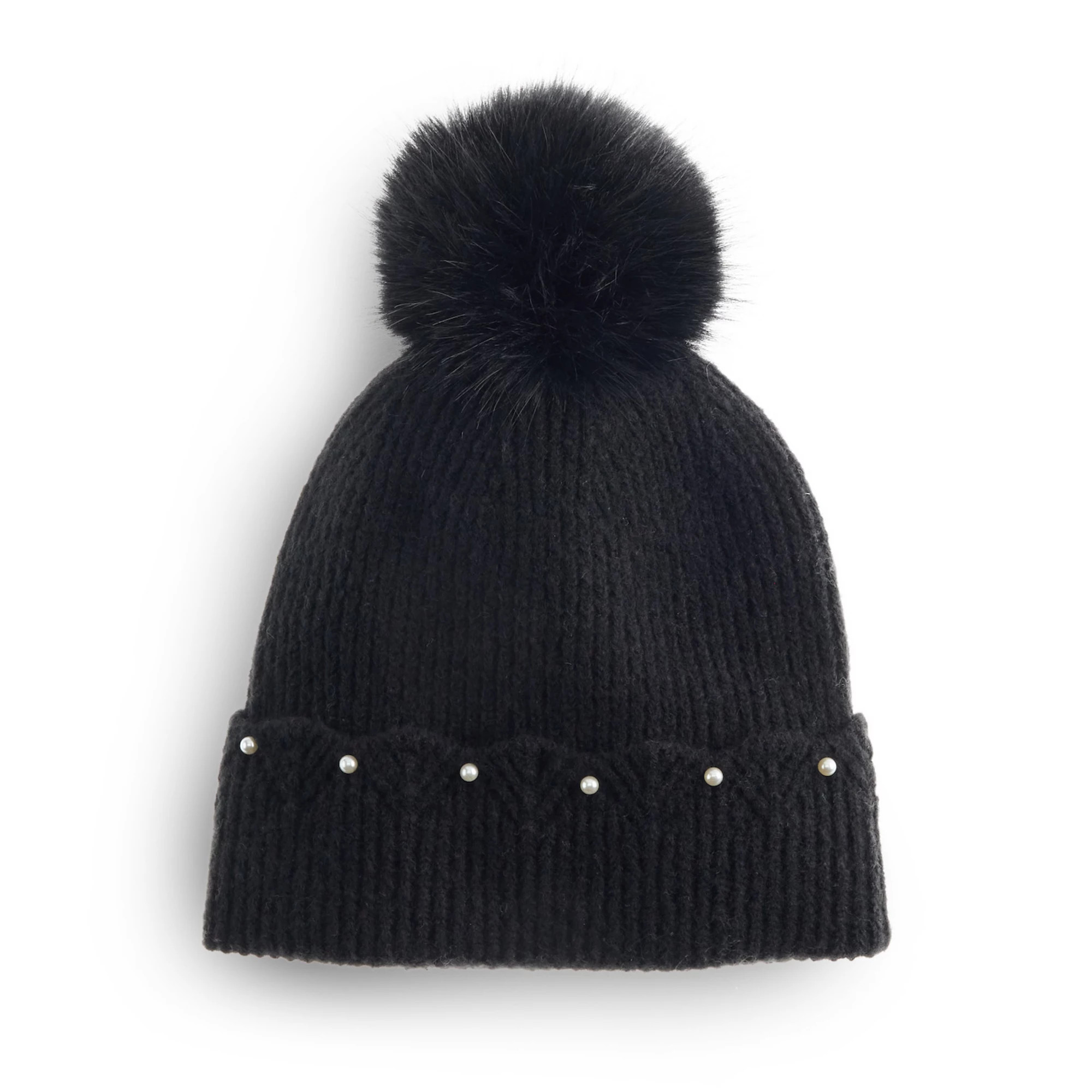 Women's LC Lauren Conrad Pearl Scallop Beanie With Pom | Kohl's