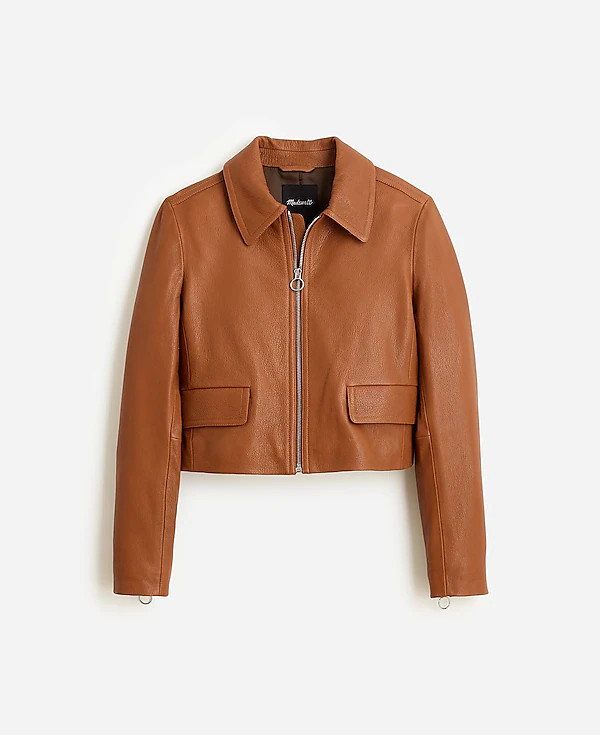 Shrunken Zip-Front Jacket in Leather | Madewell | Madewell