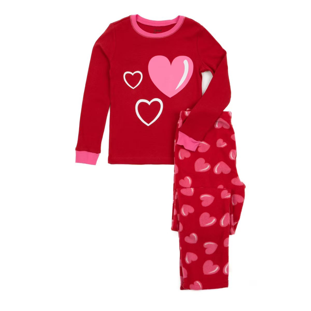 Leveret Kids Pajamas Cotton Top and Fleece Pants | Target