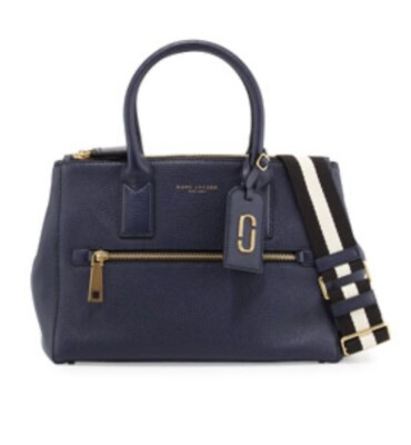 NWT Marc Jacobs Gotham East-West Leather Tote Bag- Navy $575 | eBay US