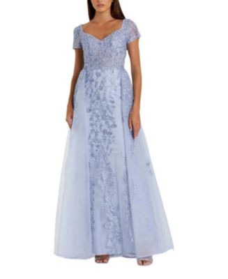 Cap Sleeve Beaded Embroidered Overskirt Gown | Bloomingdale's (US)