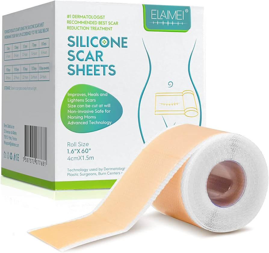 Medical Grade Silicone Scar Sheets, Silicone Scar Tape (1.6”x 60”), Scar Removal Strips for A... | Amazon (US)
