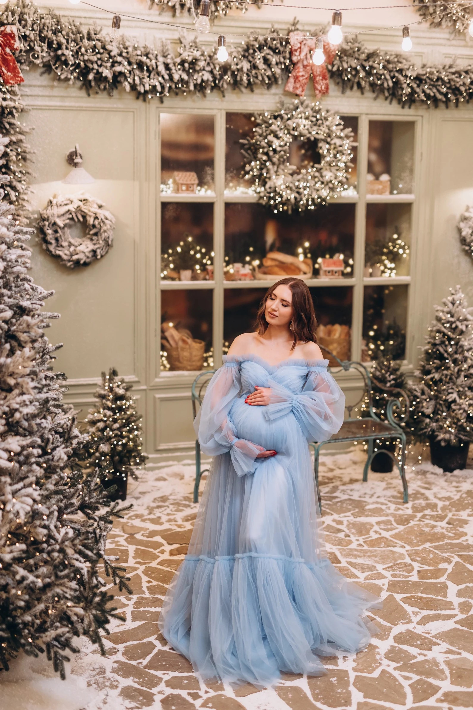 Blue Mommy Princess Dress, Blue Maternity Baby Shower Dress, Floor Length Dress, Plus Size Baby S... | Etsy (US)