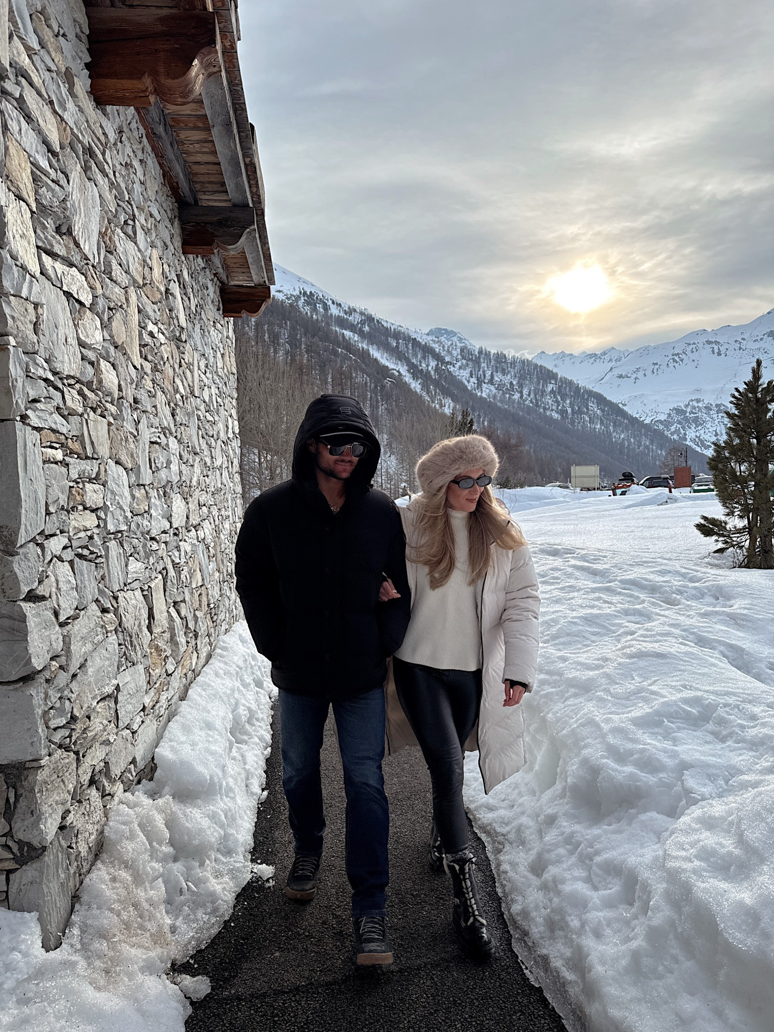 His & hers Aritzia super puff puffer coats 

I’m wearing a small & he’s wearing a medium 