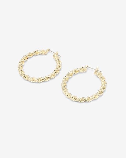 Express x Luv AJ Twisted Rope Chain Hoop Earrings | Express