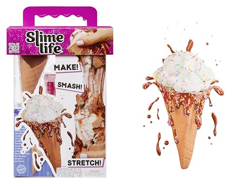Slime Life Ice Cream Cone DIY Slime Kit - Unboxing Ingredients to Make, Smash, and Stretch Your Food Slime, Ages 8+ | Amazon (US)