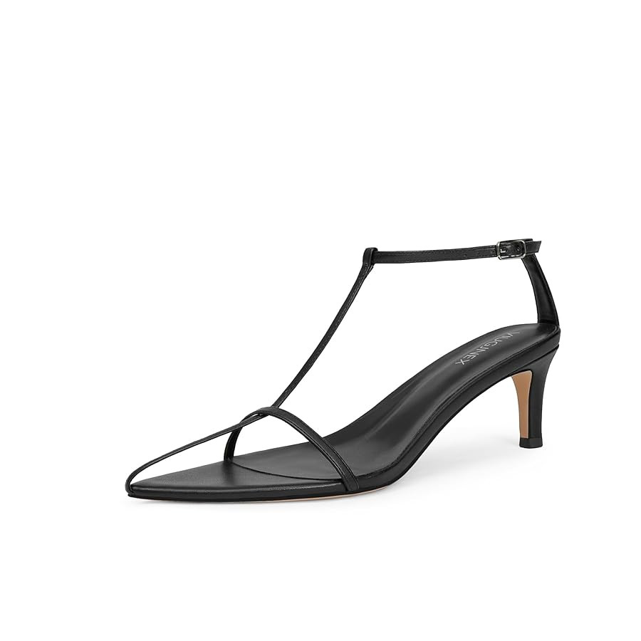 Strappy Heeled Sandals for Women with Open Pointed Toe, Interwoven T-Strap, Adjustable Ankle Stra... | Amazon (US)