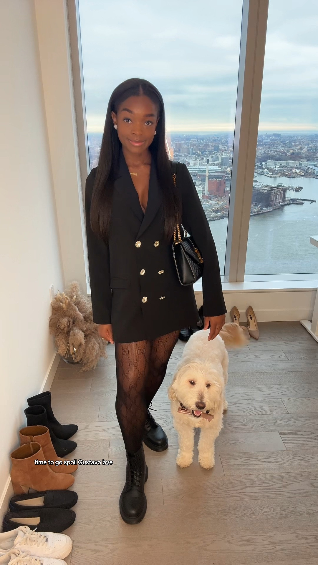 Blazer dress outfit, Gucci tights, winter outfits, dog clothes

#LTKMostLoved #LTKVideo #LTKSeasonal