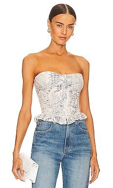 Love the Label Valeria Corset Top in Yaffe Print from Revolve.com | Revolve Clothing (Global)