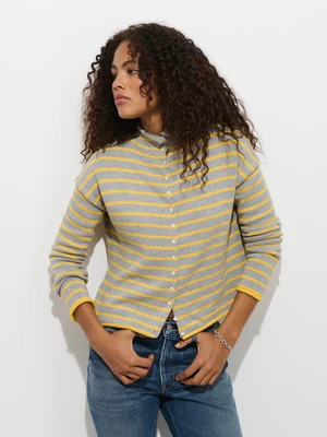 Taylor Striped Cardigan in Cotton Cashmere | Alex Mill