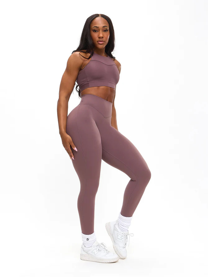 Aggressive Scrunch Legging - Mocha Berry | Buffbunny