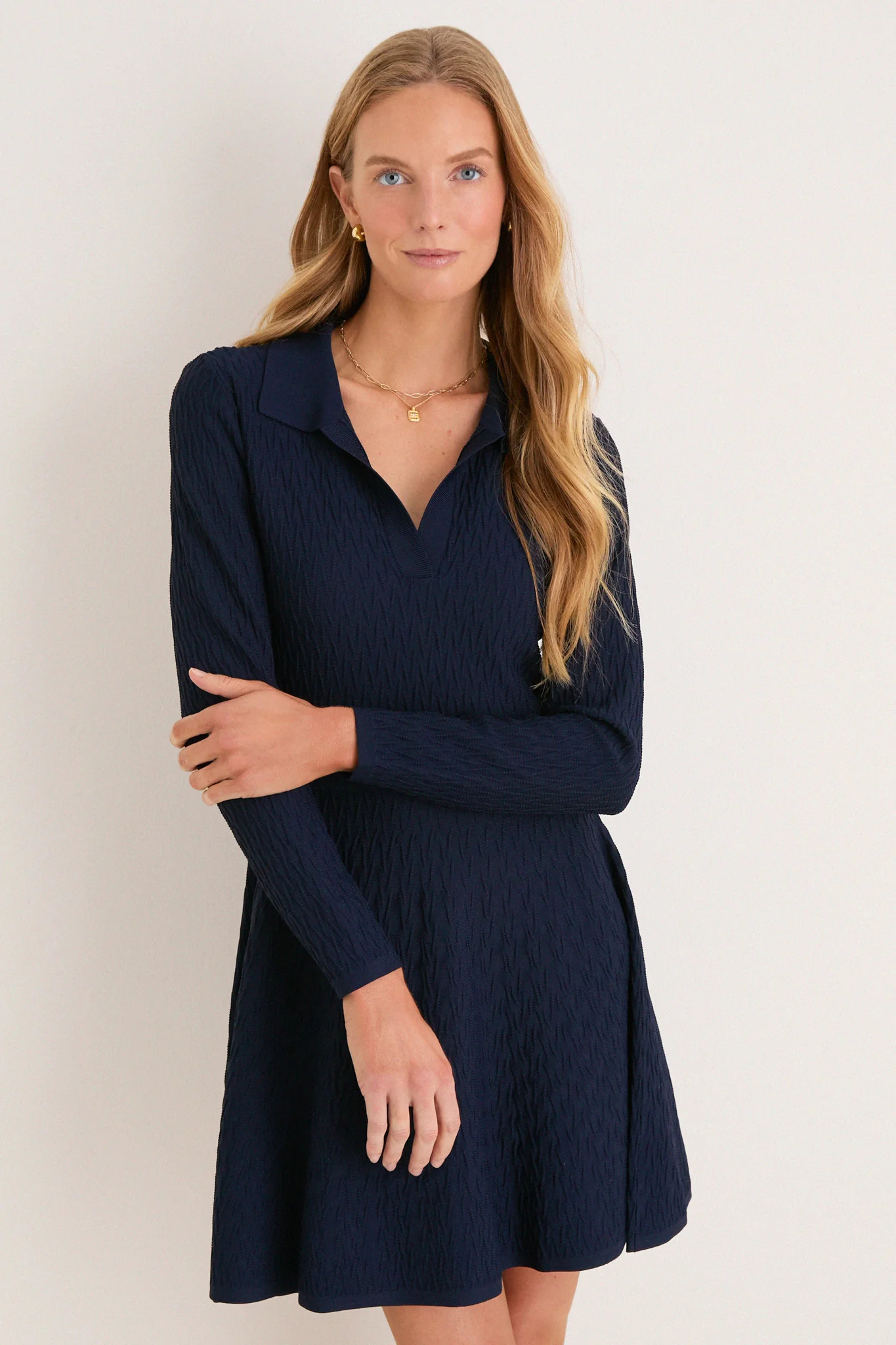 Navy Knit Jeanine Polo Dress | Tuckernuck (US)