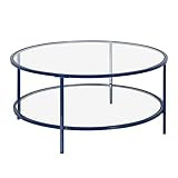 Henn&Hart Contemporary Metal Round Coffee Table, 36", Gold/Brass Finish | Amazon (US)