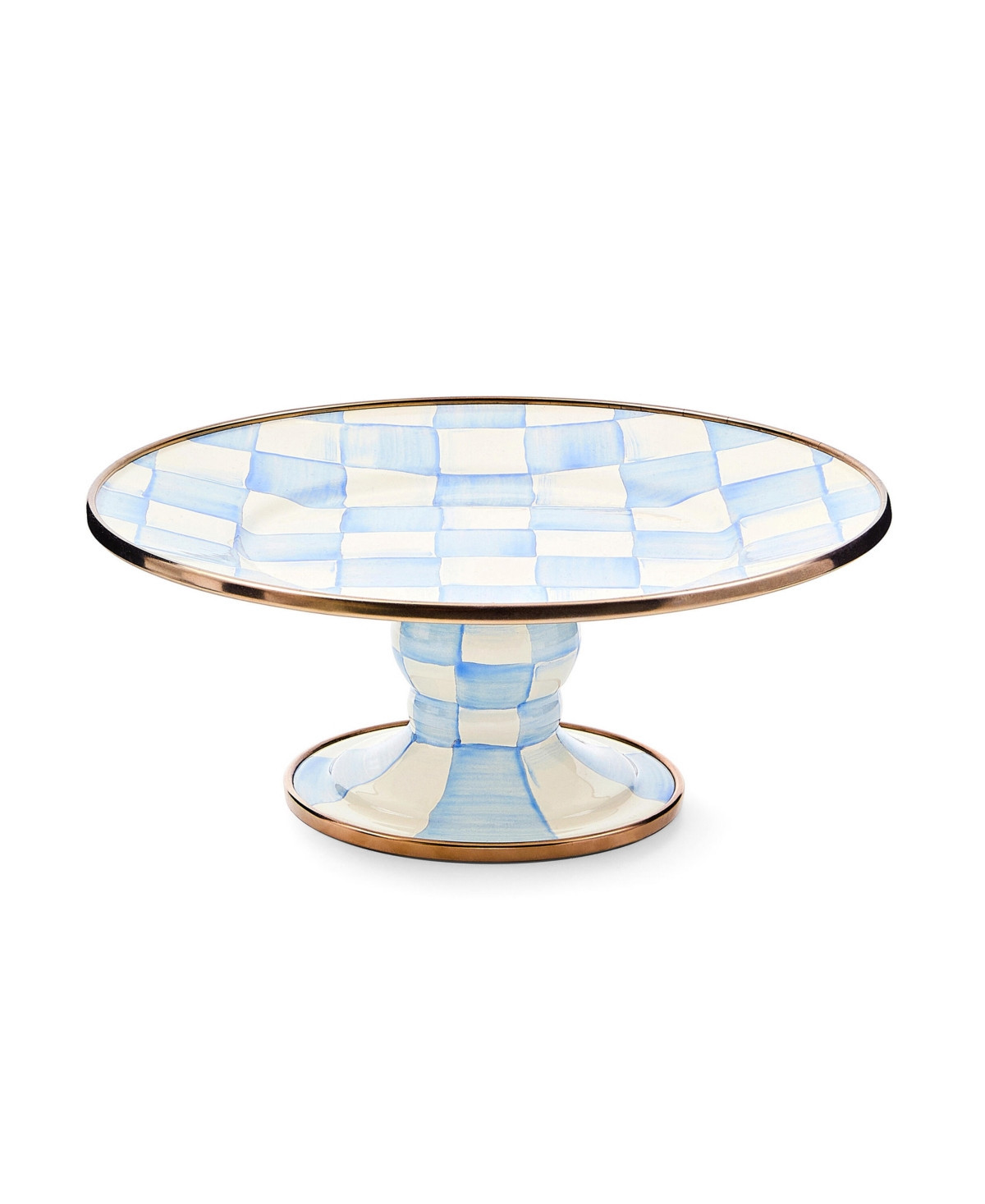 MacKenzie-Childs Sky Check Mini Pedestal Platter - Sky Blue | Macy's