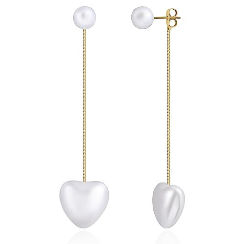 Pearl Drop Earrings for Women Big Pearl Drop Dangle Earrings Freshwater Pearl Jewelry Bride Earrings for Women Girls Box Packed | Amazon (US)