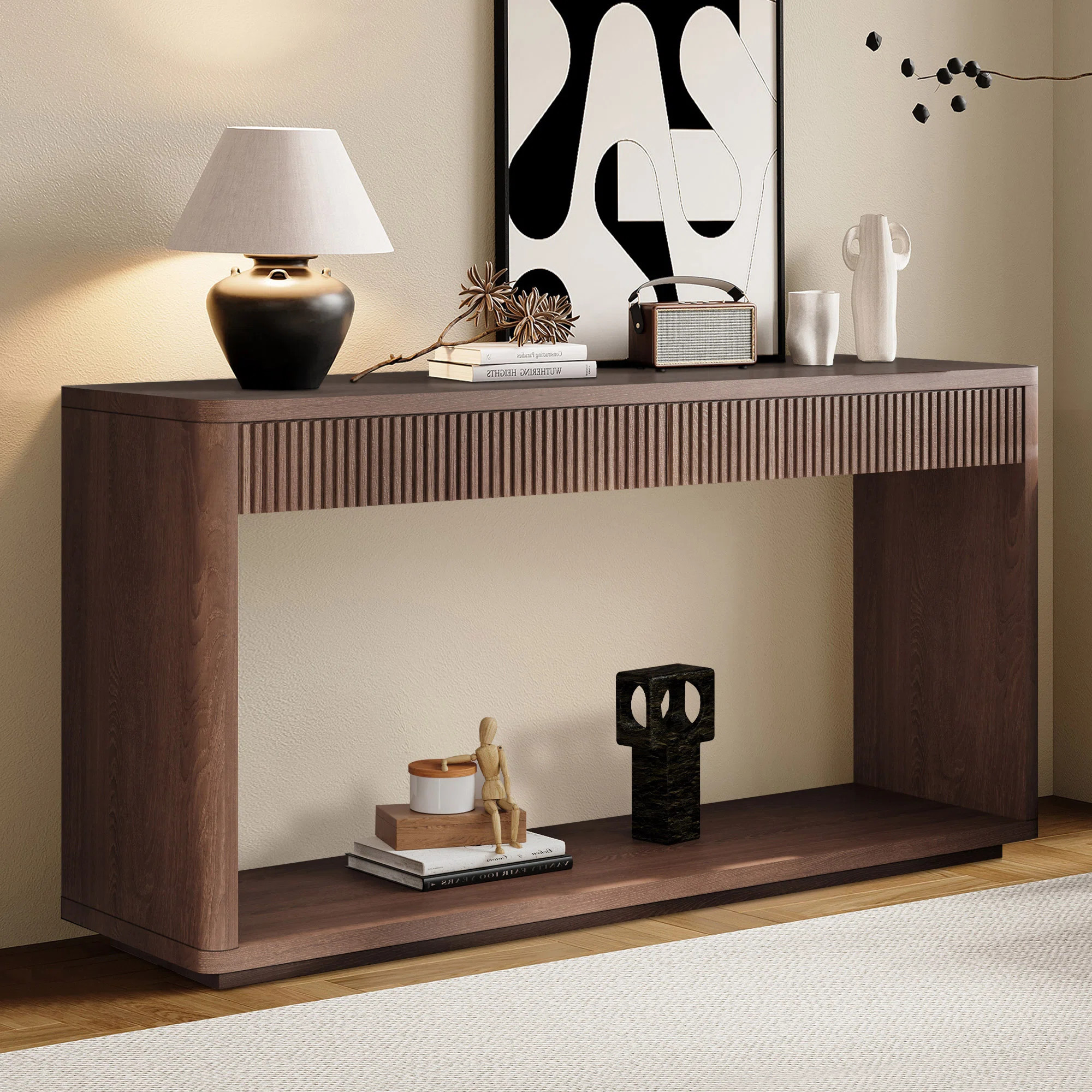 Elowen 60" Fluted Console Table With Storage Drawers | Wayfair North America