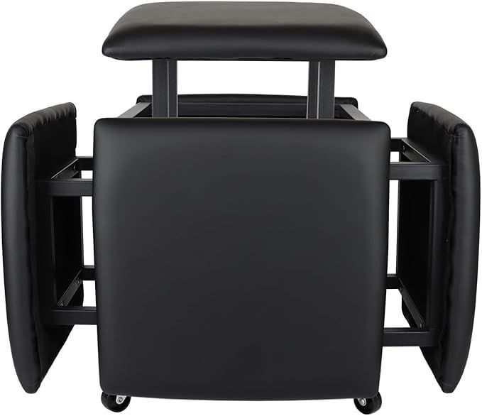 5 in 1 Nesting Ottoman Cube Chair, Stackable Stools, Leather Square Ottoman Bench, Foot Stool wit... | Amazon (US)