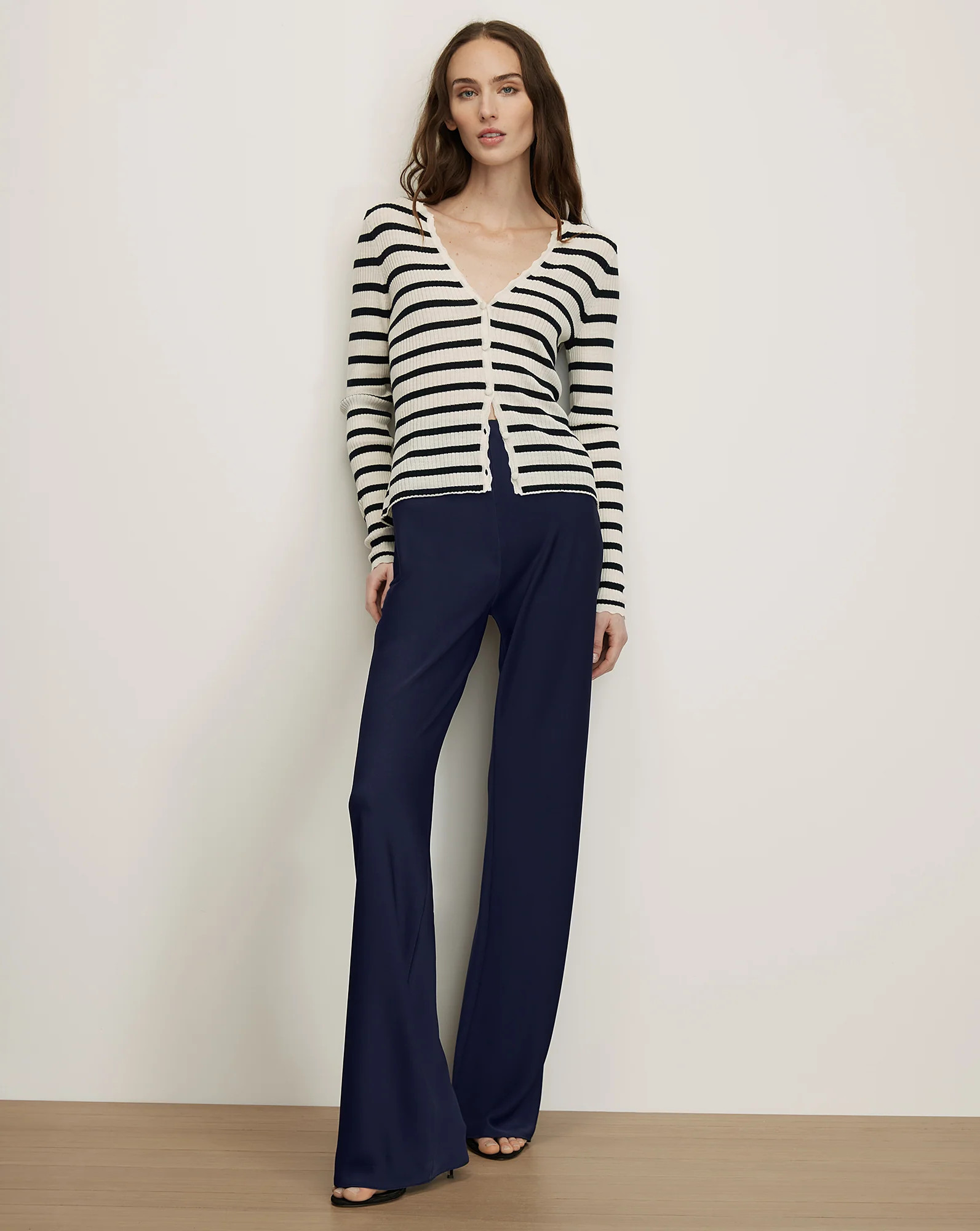 Braddock Wide-Leg Pant in Navy | Veronica Beard | Veronica Beard