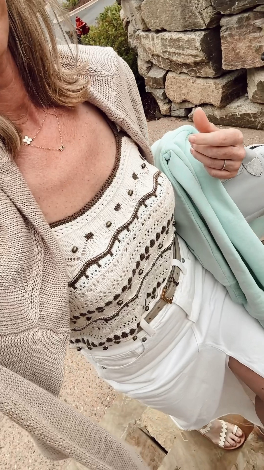 🗻 dinner ootd - top is tts and has the prettiest beaded details. Linked other options for this look too! Skirt is on sale and the comfiest maxi - soft denim. In a 4/27. 

#LTKVideo #LTKStyleTip #LTKSaleAlert