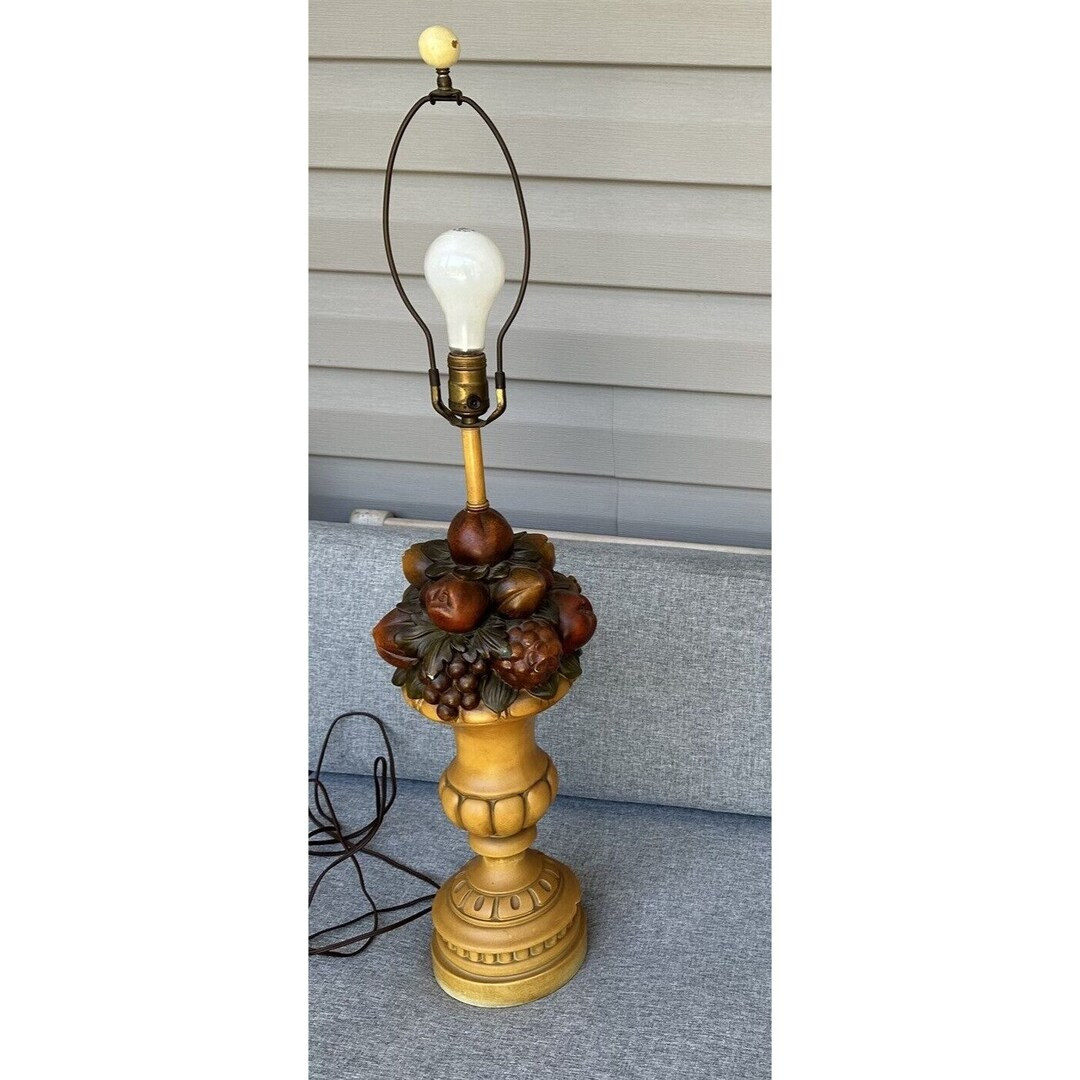 Chapman Mid Century Chalkware Plaster FRUIT BASKET Table Lamp MCM 70'S Heavy - Etsy | Etsy (US)