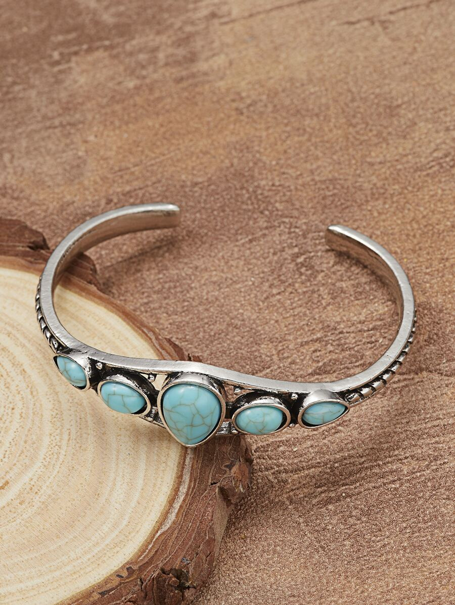 Turquoise Decor Cuff Bangle | SHEIN