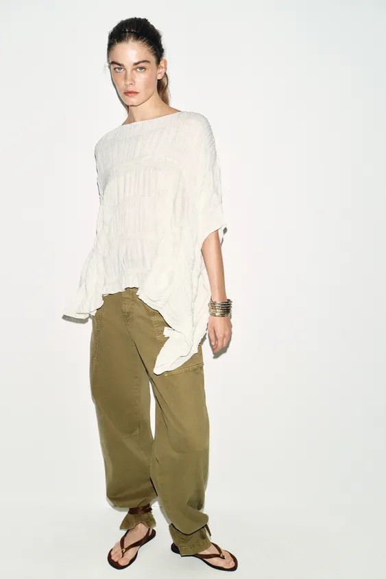 TEXTURED CAPE TOP | Zara US