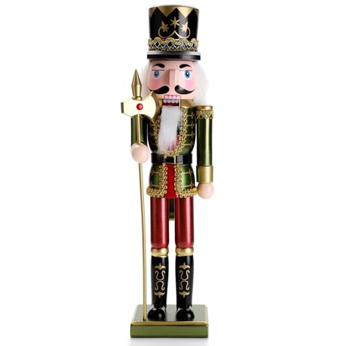 BEAUTLOHAS. 15 Inch Nutcracker Soldier Handcrafted Wooden Nutcrackers Figures Classic Nutcracker Christmas Decor, Vintage Christmas Ornaments, Holiday Decor | Amazon (US)
