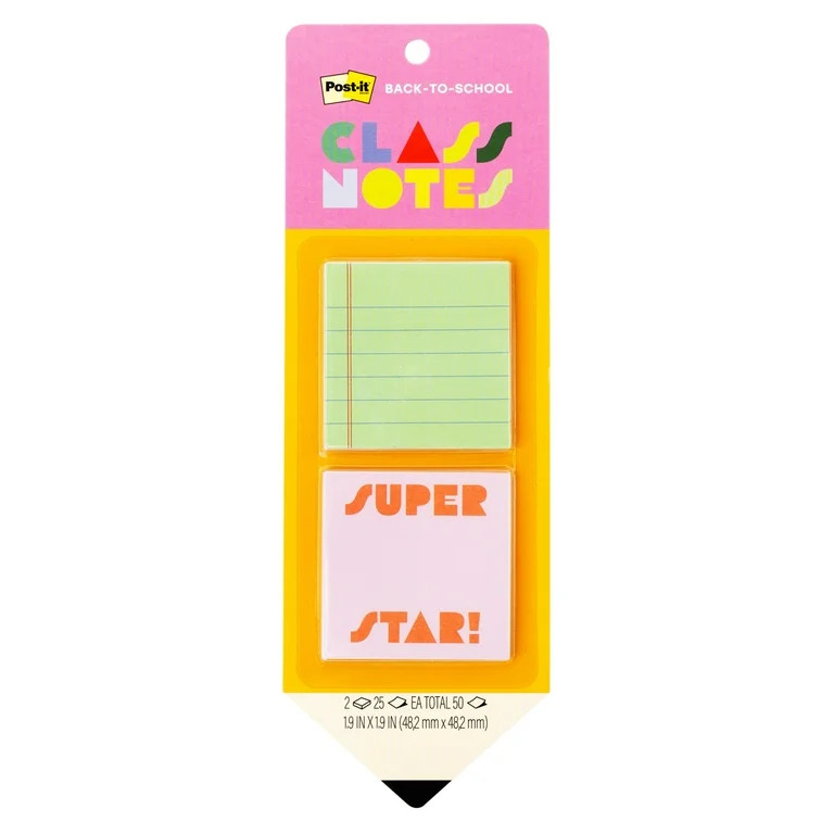 Post-it Class Notes, Bright Multi-Colored, 1.9 in x 1.9 in, 2 Pads | Walmart (US)