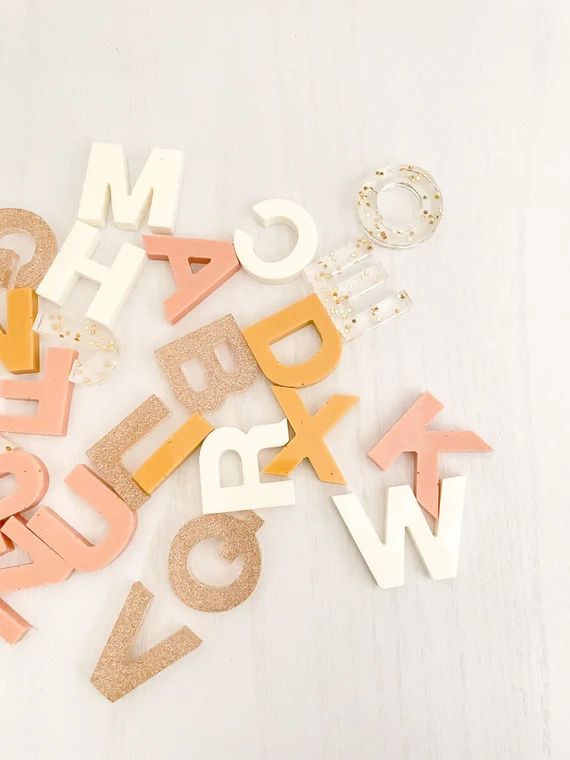 Handmade Epoxy Resin Alphabet Letters Set for Sensory Play and Homeschool Learning Tools | Etsy (US)