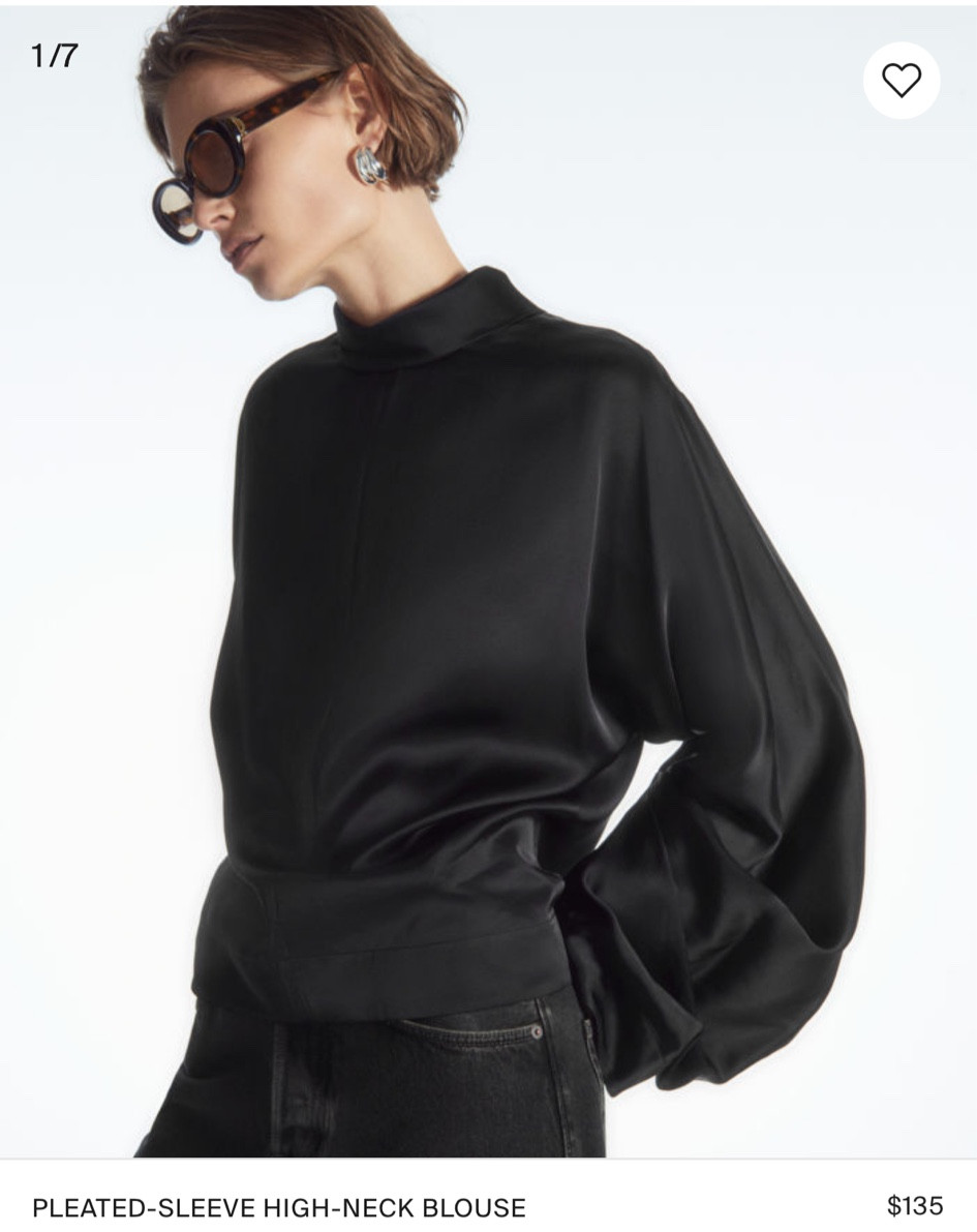 COS Pleated Sleeve, High Neck Blouse 

#LTKstyletip