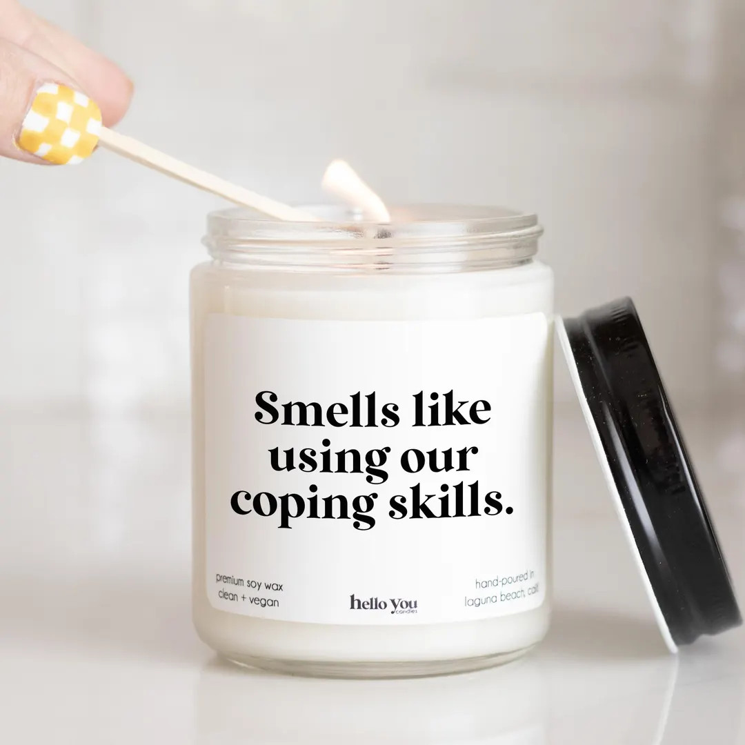 Coping Skills Candle: Funny Mental Health Gift for Therapist - Etsy | Etsy (US)