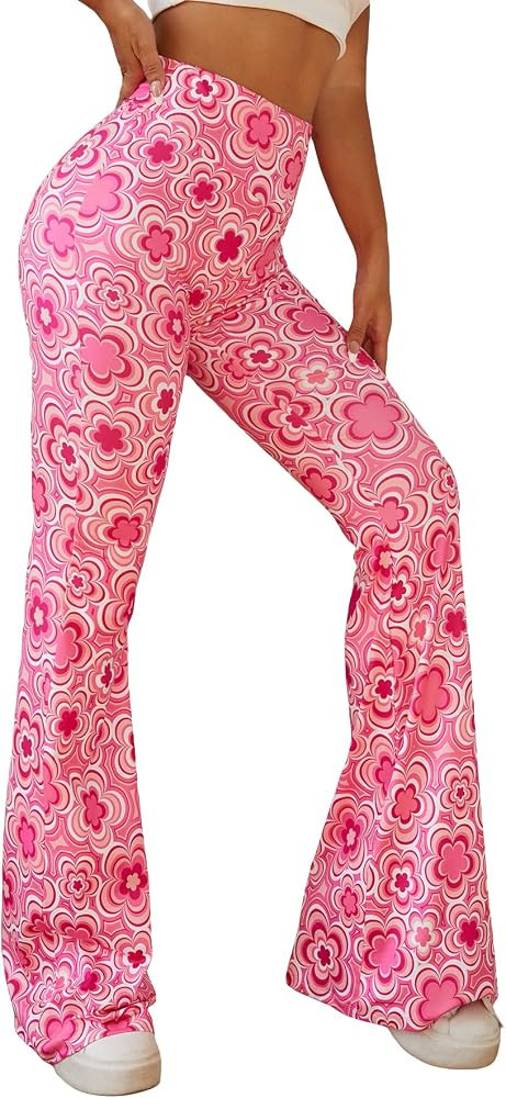 WDIRARA Women's Snakeskin High Waist Casual Flare Bell Bottom Stretch Long Pants | Amazon (US)