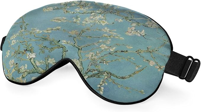 Almond Blossom Sleep Eye Mask Green Flower Van Gogh Painting Silk Eye Mask Sleeping Soft Eye Shad... | Amazon (US)