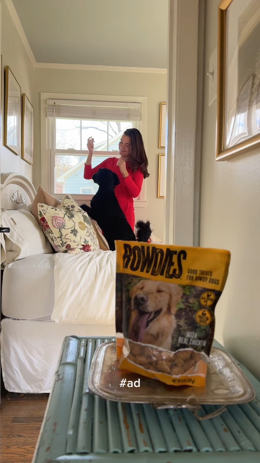 #Ad #RowdiesPartner Shop the treats that make George’s day a little more exciting! We highly recommend the chicken and peanut butter, but he likes them all! @RowdiesDogTreats #RowdiesDogTreats #GetRowdies #TargetPartner Only available at @Target. 
