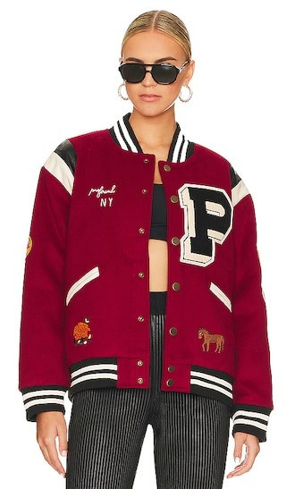 Found Letterman Varsity Jacket in Red. - size S | Revolve Clothing (Global)