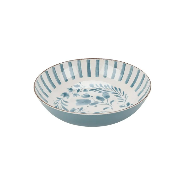 Better Homes & Gardens 12-inch Bamboo Melamine Serve Bowl, Blue | Walmart (US)