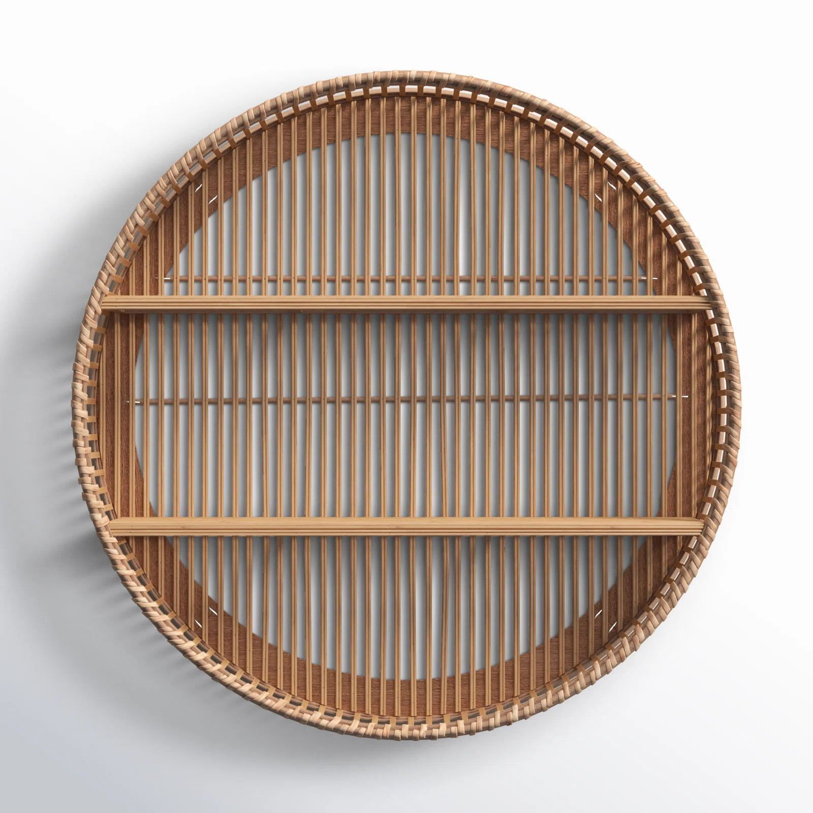 Olwen 2 Piece Circle Bamboo Accent Shelf | Wayfair North America