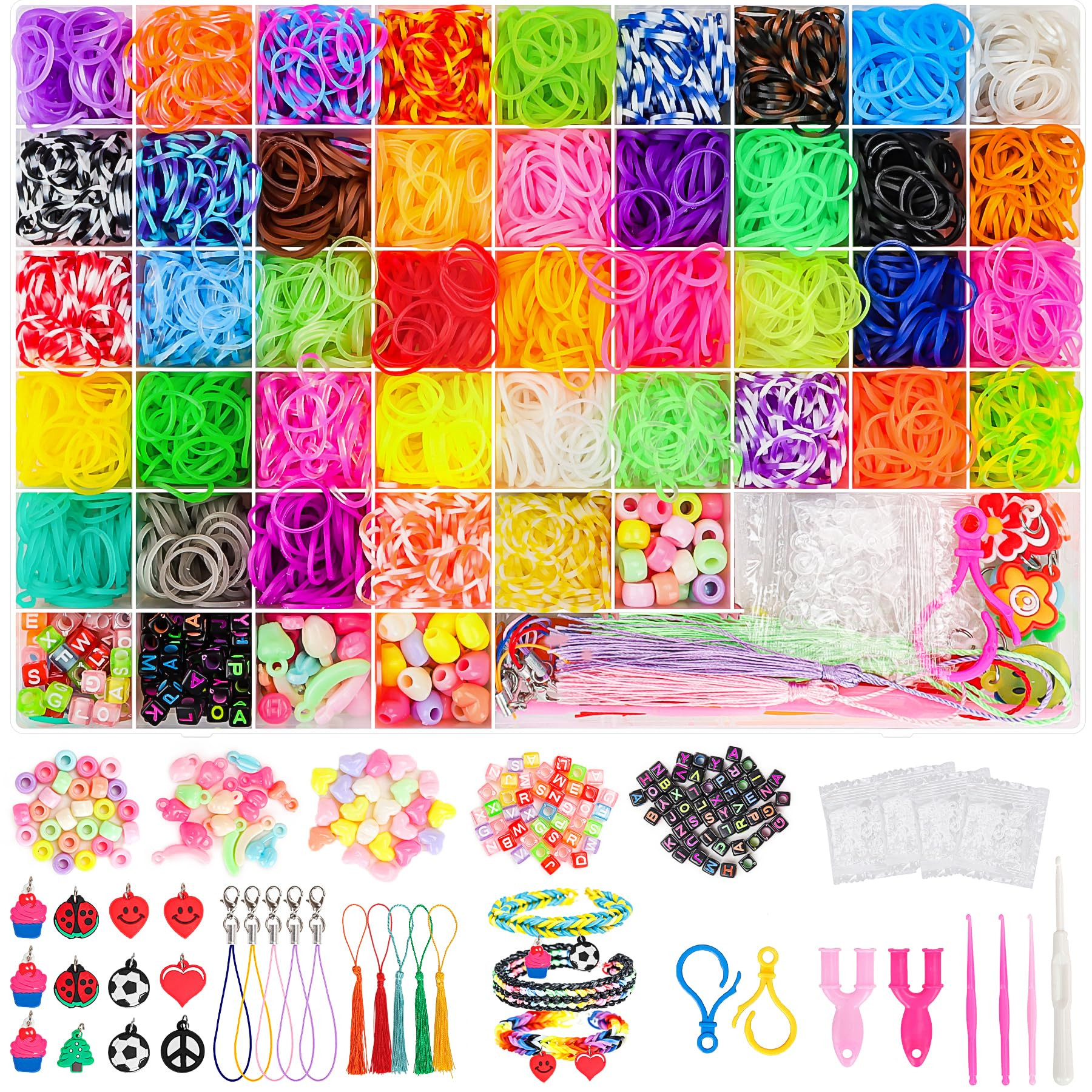 UUEMB 6000+ Rubber Band Bracelet Kit, Colorful Loom Bracelet Making Kit with Storage Box, DIY Art... | Amazon (US)