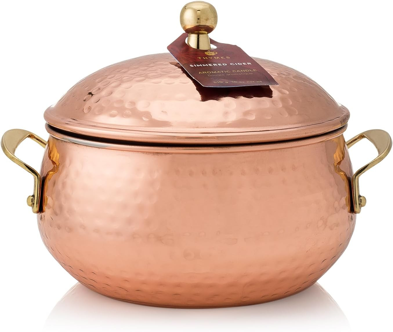 Thymes Simmered Cider Copper Pot 3-Wick Candle - Warm & Spicy Scented Candle with Notes of Apple, Clove, and Cardamom - Luxury Home Fragrance - Copper Candle (18 oz) | Amazon (US)