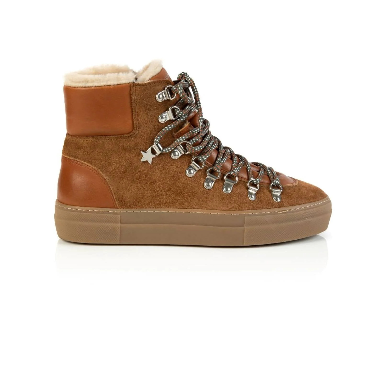 Camino: Tan Suede & Shearling High Tops from Air & Grace | Air & Grace