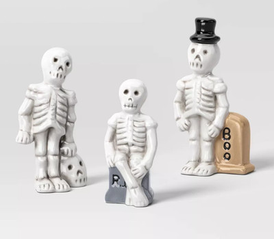 Target Hyde & Eek ~ 3pc CERAMIC SKELETONS Mini Decorative Set ~ Halloween 2025 | eBay US