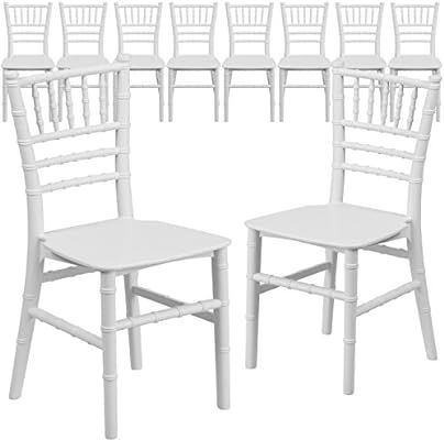 Flash Furniture 10 Pk. Kids White Resin Chiavari Chair | Amazon (US)