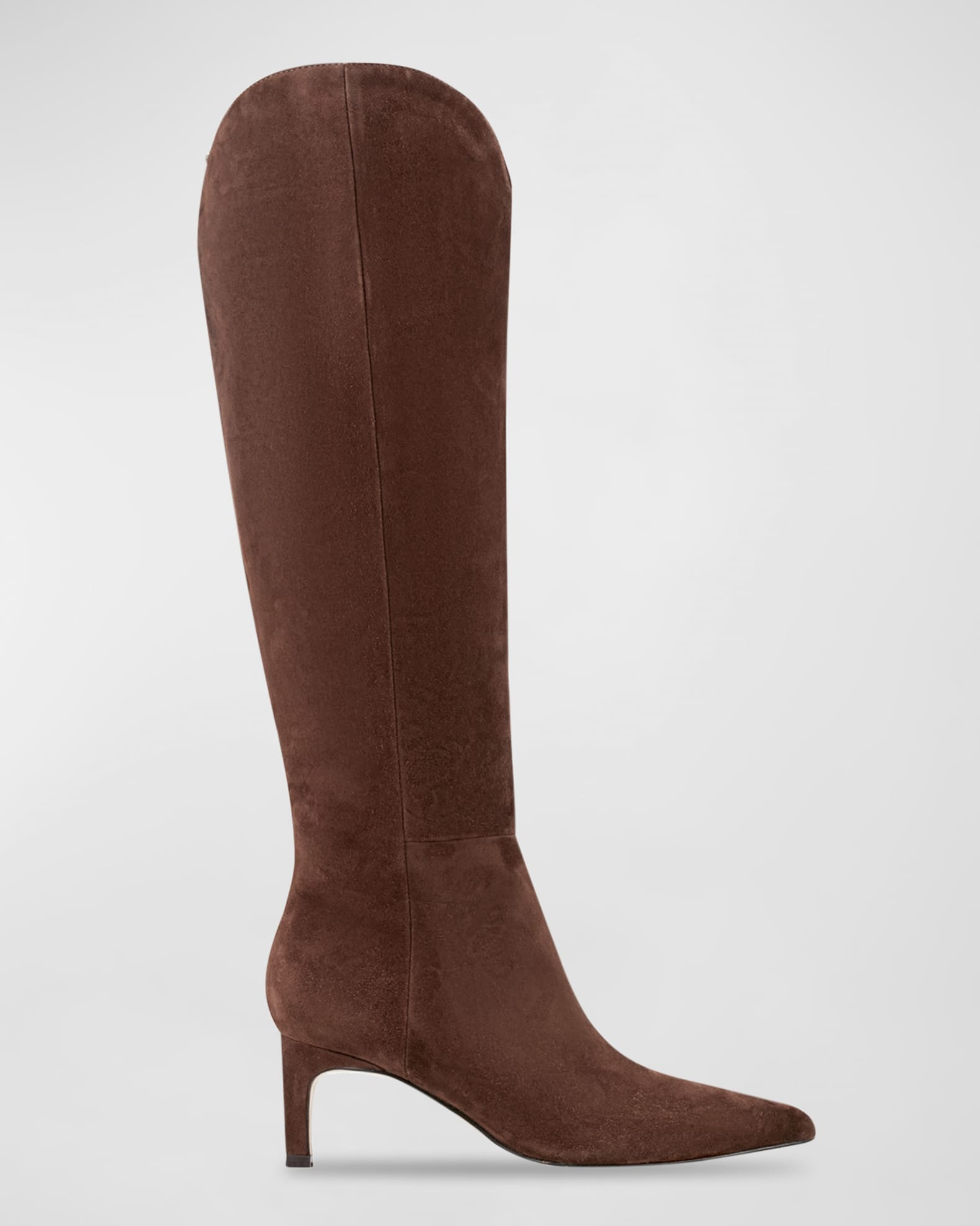 Marc Fisher LTD Leather Kitten-Heel Knee Boots | Neiman Marcus