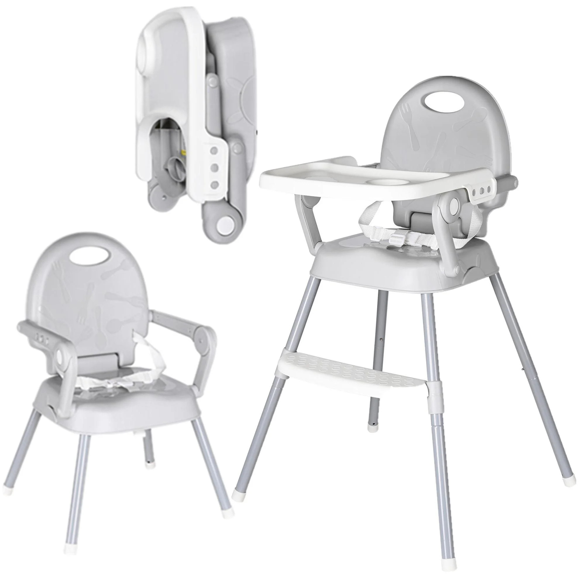 3 in 1 Protable Baby High Chair, Height Adjustable Dining Booster Seat with Detachable Tray and 3... | Walmart (CA)