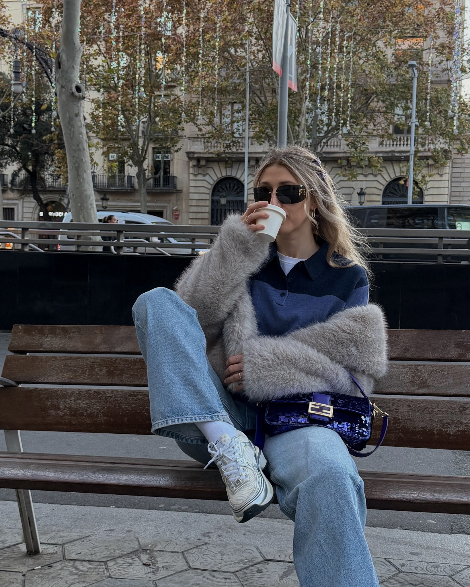 polo knit 🤝 short faux fur coat 🥹❤️✨