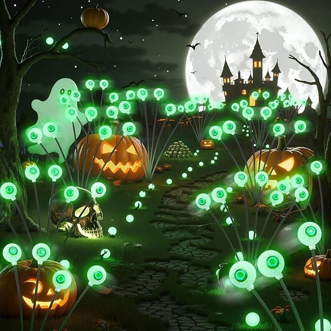 Halloween Outdoor Decorations, Solar Scary Eyeball Lights, 4PACKS 24LED Solar Eyeball Pathway Lig... | Amazon (US)
