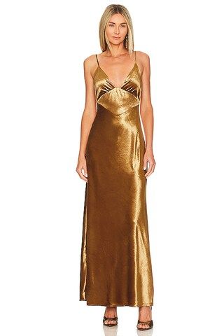 Bardot Capri Velour Slip Dress in Marigold from Revolve.com | Revolve Clothing (Global)