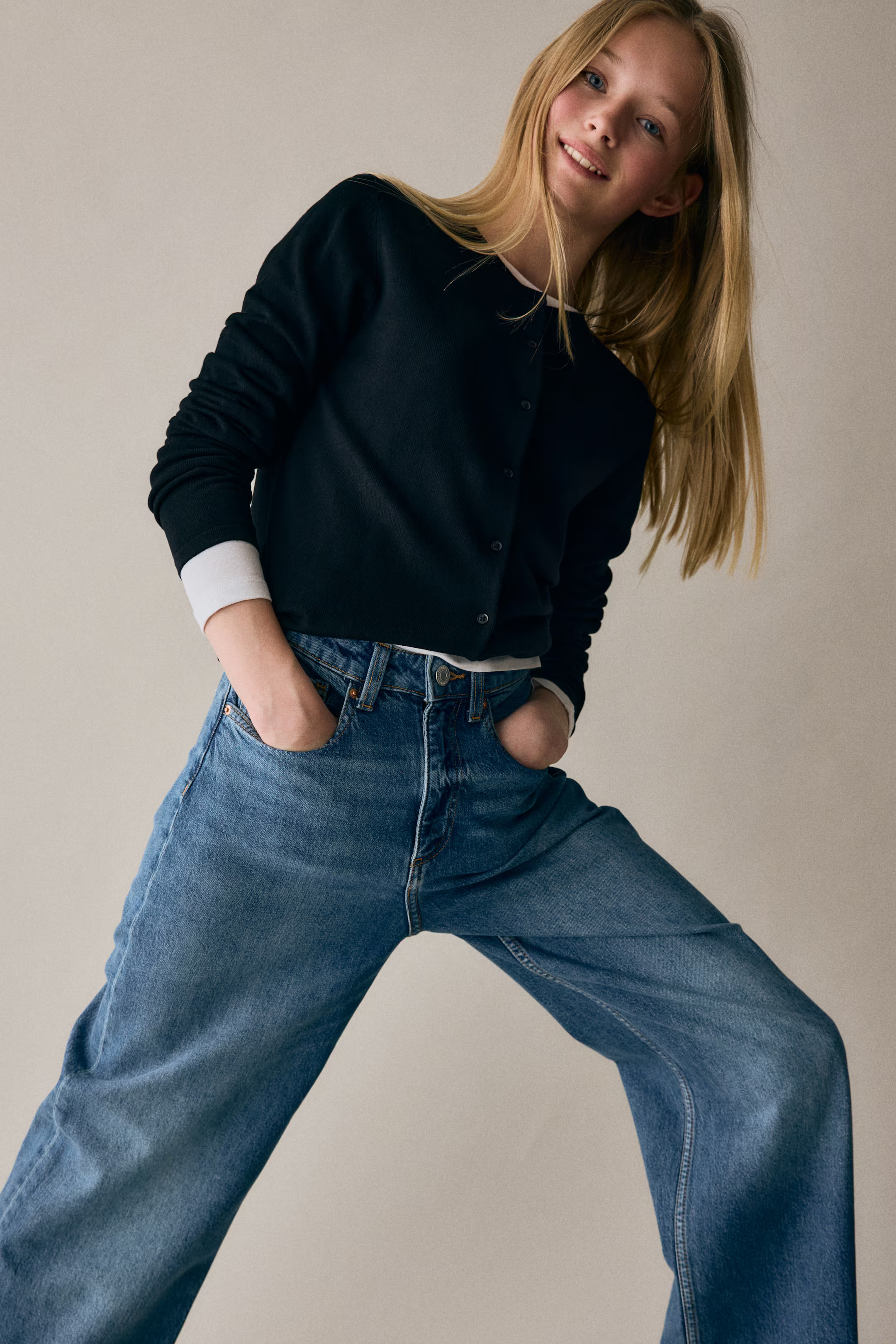 Wide Leg Jeans - Denim blue - Kids | H&M GB | H&M (UK, MY, IN, SG, PH, TW, HK)